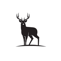Fototapeta premium emblemat jelenia czarny na białym tle