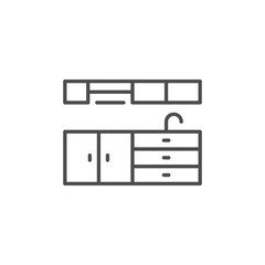 Kitchen furniture line icon