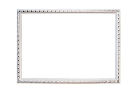 Silver frame for photos, pictures on a white background