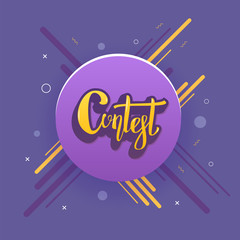 Contest card with round badge.  Vector illustration.