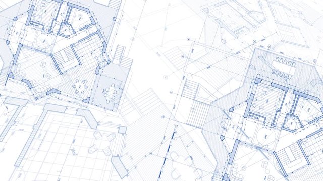 Architecture design: blueprint plan - vector illustration of a plan modern residential building / technology, industry, business concept illustration: real estate, building, construction, architecture