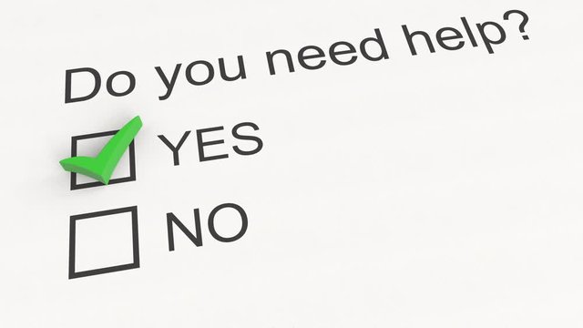 Question and answer: Do you need help - Yes. Conceptual 3D animation