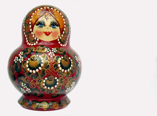 Wooden doll matryoshka russian souvenir.