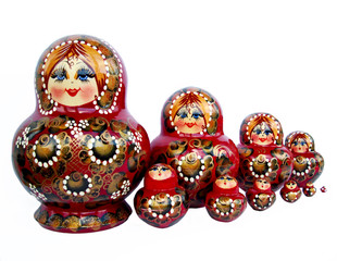 Wooden doll matryoshka russian souvenir.