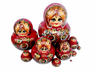Wooden doll matryoshka russian souvenir.