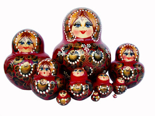 Wooden doll matryoshka russian souvenir.