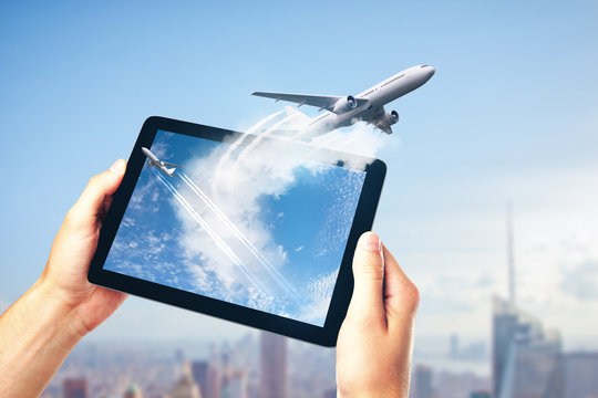 take off planes from digital tablet