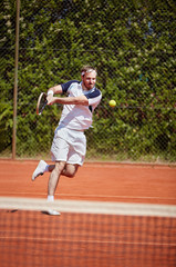 Tennis player in movement