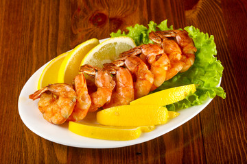 Grilled prawns