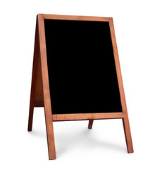 Blank advertising board on white background