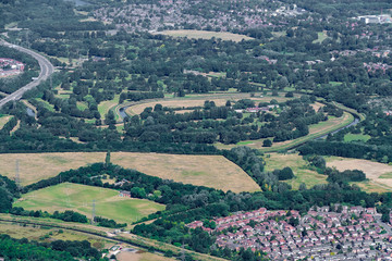 Fototapeta na wymiar Aerial shot of english countryside
