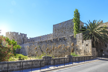 Gate elefterias in Rhodes old town, Dodecanese, Greece