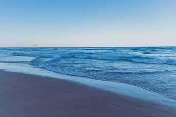 blue tones waves from the Pacific Ocean shot in Queensland, Australia