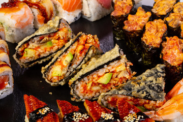 Sushi and rolls mix
