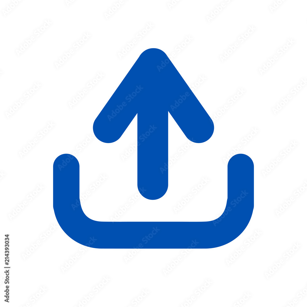 Poster Upload vector icon. Flat sign for mobile concept and web design. Arrow up simple solid icon