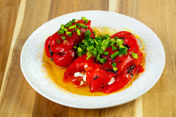 Stuffed pepper with cheese