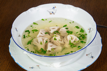 Georgian khinkali soup