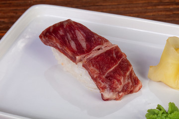 Japanese sushi with beef