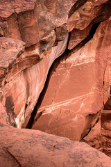 Large red boulder about to seperate