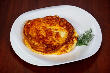 Omelet in the plate