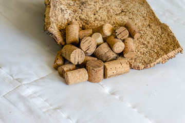 Close-up of Finished Cork Bark Ready for Manufacturing into Cork Stoppers for Wine and Champagne Bottles