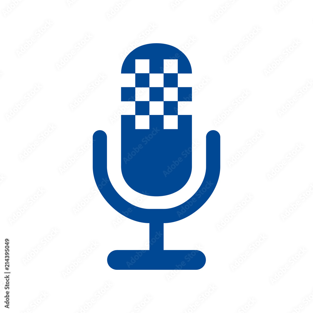 Poster microphone speaker icon for apps and websites – for stock vector