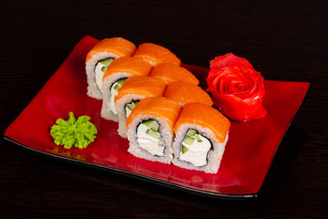 Japanese roll with salmon