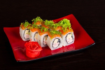 Japanese roll with salmon
