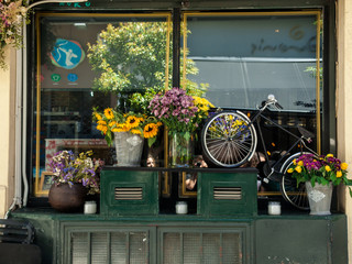 Bicycles and flowers