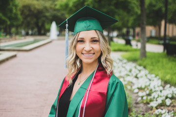 Young Woman Dressed for Graduatino