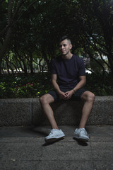 Obraz premium portrait of young attractive short hair with t-shirt