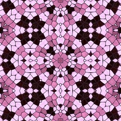 Abstract seamless texture of mosaic kaleidoscope pattern for background - 214399663