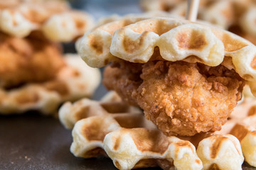 Chicken And Waffle Slider Close Up