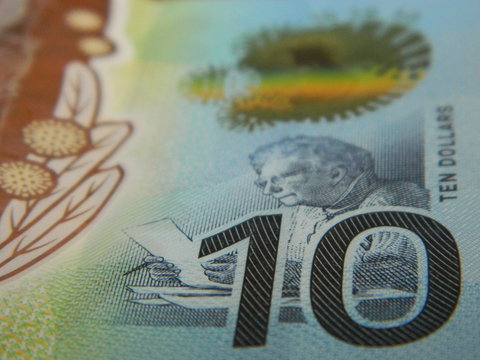 Close Up Of An Australian 10 Dollar Note