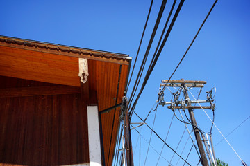 telephone pole and wires