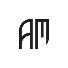 two letter am monogram logo