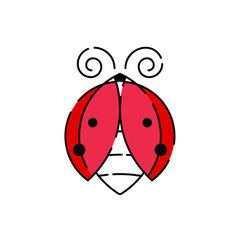 Fototapeta premium red lady bug icon and logo vector isolated on white background