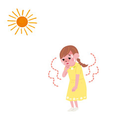 熱中症　こども　小学生　イラスト
