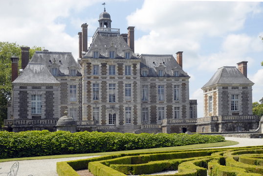 Château de Balleroy (XVIIe siècle) édifié par l'architecte Mansart, jardins dessinés par Le Nôtre, département du Calvados, France