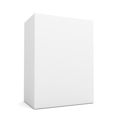 Blank box on white  concept  3d illustration