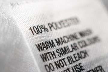 Polyester fabric Clothing label with laundry instructions