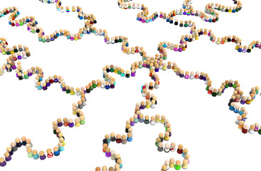 Cartoon Crowd, Long Queues Wiggly