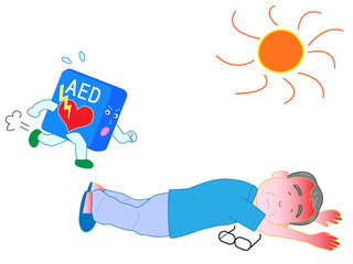 熱中症になった高齢者。