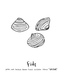 해산물 일러스트 / 손으로 그린 수산물 그림
