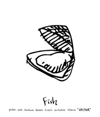 해산물 일러스트 / 손으로 그린 수산물 그림