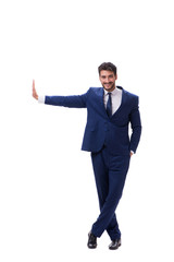 Young businessman isolated on whie background 