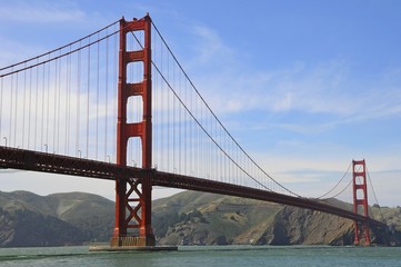 Famous Landmark - Golden Gate Bridge and landscape in San Francisco, California, United States