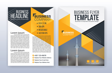 Modern business flyer template. Annual report background. 8.5 x 11 inches print media.