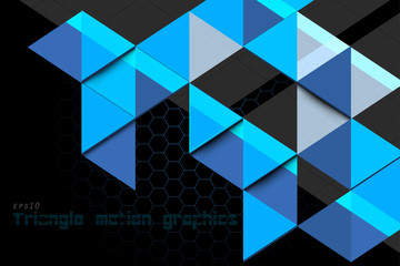 Triangle blue concept motion graphics vector abstract wallpaper backgrounds