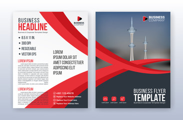 Modern business flyer template. Annual report background. 8.5 x 11 inches print media.